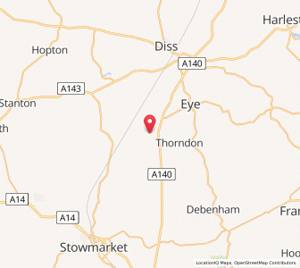 Map of Thornham Magna, EnglandEngland