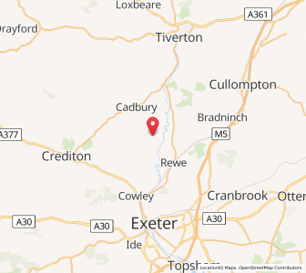 Map of Thorverton, EnglandEngland