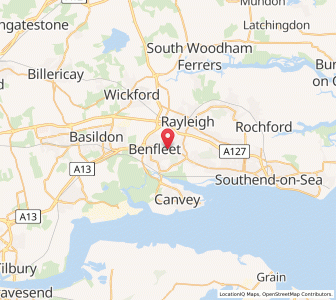 Map of Thundersley, EnglandEngland