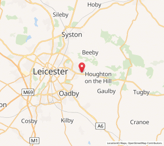 Map of Thurnby, EnglandEngland