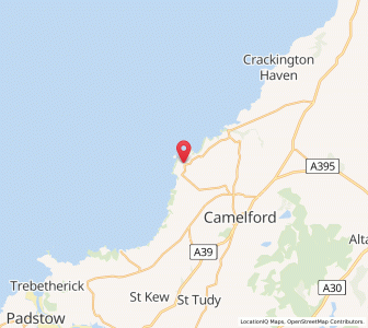 Map of Tintagel, EnglandEngland