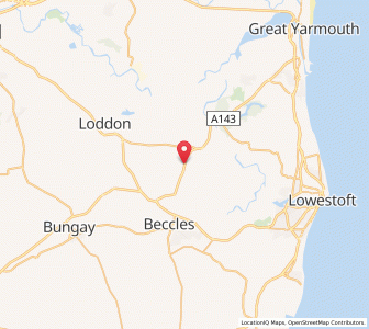 Map of Toft Monks, EnglandEngland