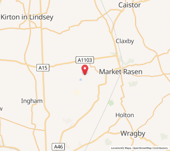 Map of Toft next Newton, EnglandEngland