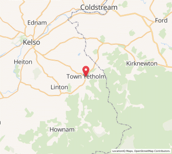 Map of Town Yetholm, ScotlandScotland