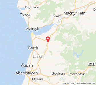 Map of Tre-Taliesin, WalesWales