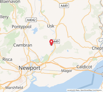 Map of Tredunnock, WalesWales