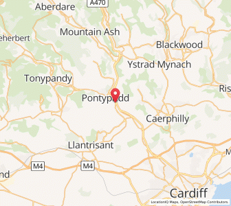Map of Treforest, WalesWales