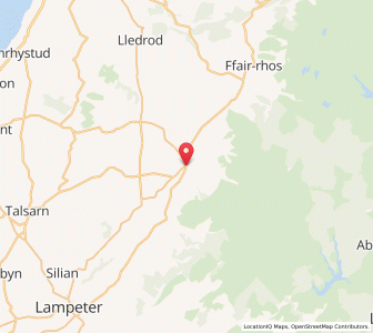 Map of Tregaron, WalesWales