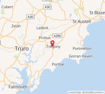 Map of Tregoney, EnglandEngland