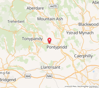 Map of Trehafod, WalesWales