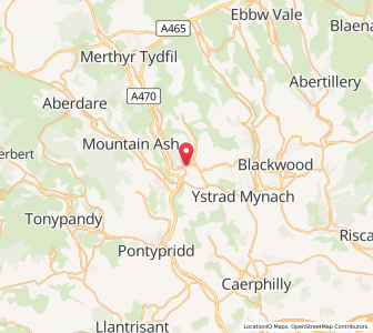 Map of Treharris, WalesWales
