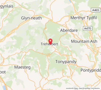 Map of Treherbert, WalesWales
