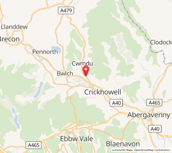 Map of Tretower, WalesWales