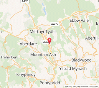 Map of Troedyrhiw, WalesWales