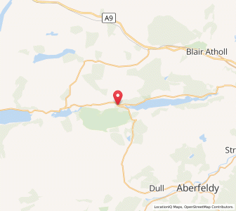 Map of Tummel Bridge, ScotlandScotland