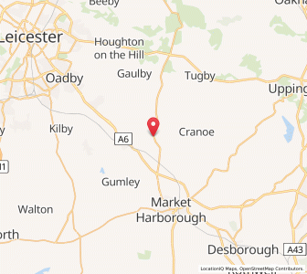 Map of Tur Langton, EnglandEngland