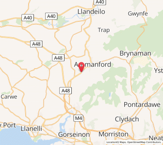 Map of Tycroes, WalesWales