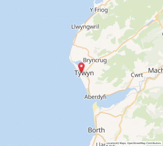 Map of Tywyn, WalesWales