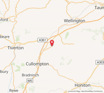 Map of Uffculme, EnglandEngland