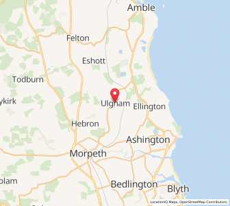 Map of Ulgham, EnglandEngland