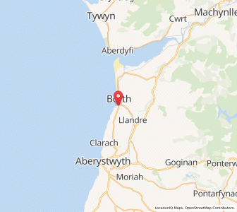 Map of Upper Borth, WalesWales