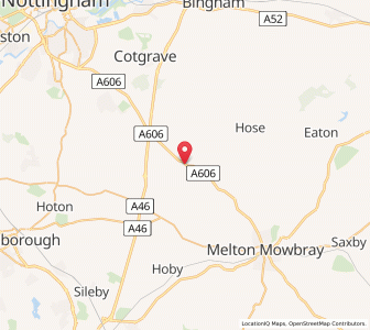 Map of Upper Broughton, EnglandEngland