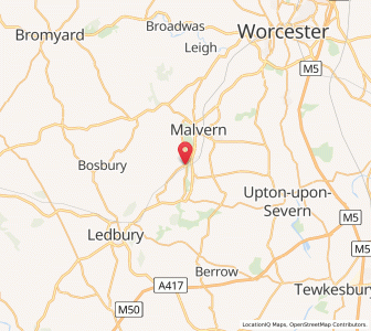Map of Upper Colwall, EnglandEngland
