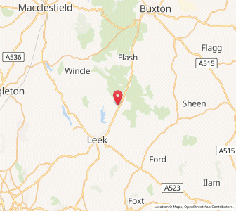 Map of Upper Hulme, EnglandEngland