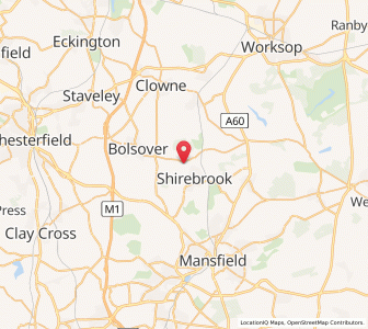 Map of Upper Langwith, EnglandEngland