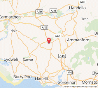Map of Upper Tumble, WalesWales