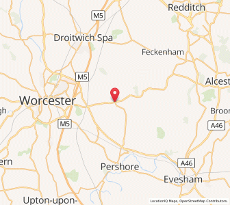 Map of Upton Snodsbury, EnglandEngland