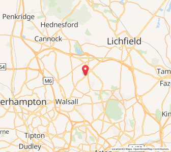 Map of Walsall Wood, EnglandEngland