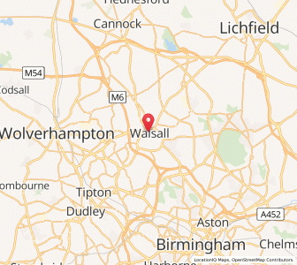 Map of Walsall, EnglandEngland