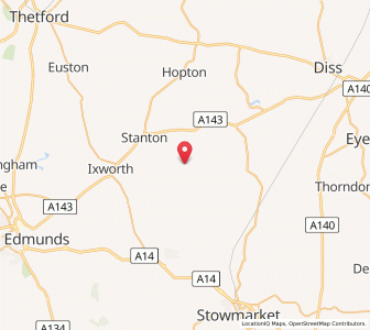 Map of Walsham le Willows, EnglandEngland