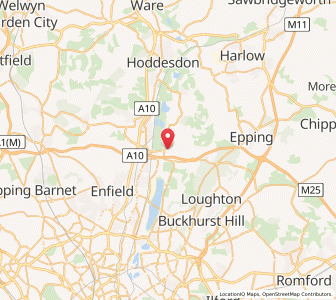 Map of Waltham Abbey, EnglandEngland