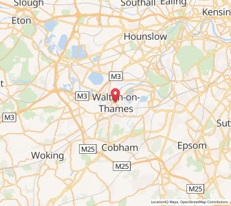 Map of Walton-on-Thames, EnglandEngland