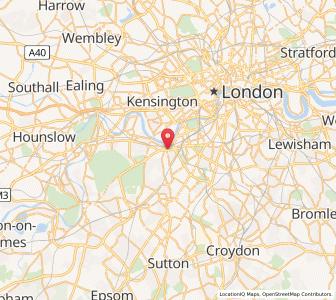 Map of Borough londonien de Wandsworth, EnglandEngland