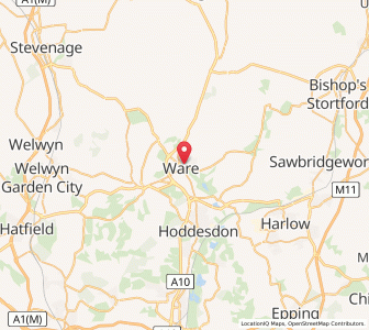 Map of Ware, EnglandEngland
