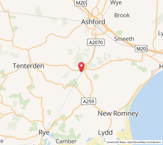 Map of Warehorne, EnglandEngland
