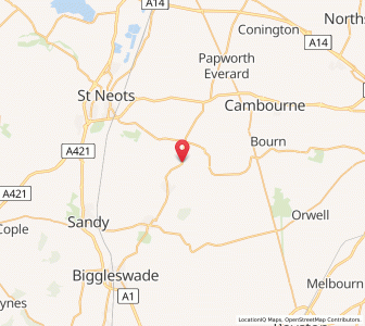 Map of Waresley, EnglandEngland