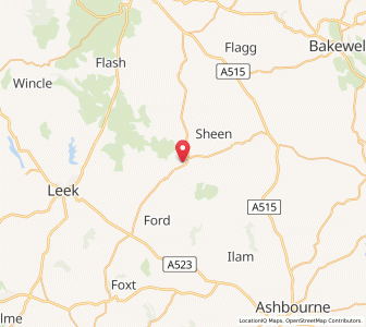 Map of Warslow, EnglandEngland