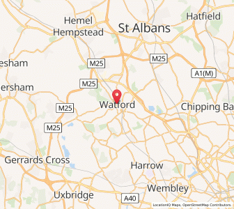 Map of Watford, EnglandEngland
