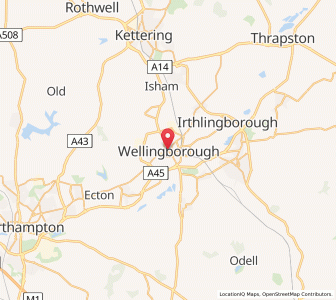 Map of Wellingborough, EnglandEngland