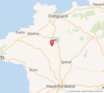 Map of Welsh Hook, WalesWales