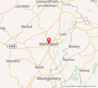 Map of Welshpool, WalesWales