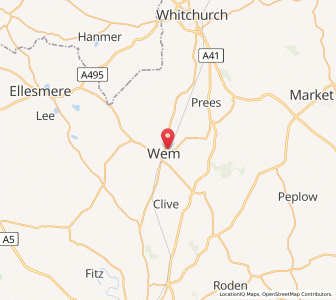 Map of Wem, EnglandEngland