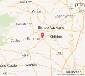 Map of West Auckland, EnglandEngland
