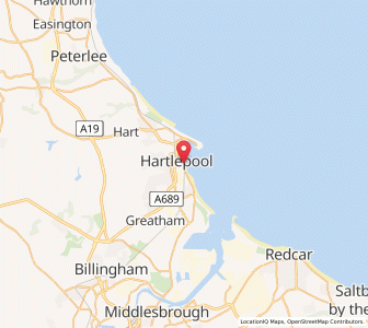 Map of West Hartlepool, EnglandEngland
