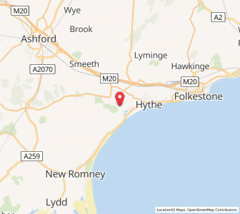 Map of West Hythe, EnglandEngland