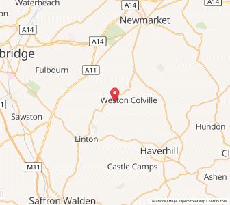 Map of West Wratting, EnglandEngland